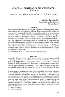 Memória, identidade e representações sociais