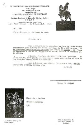 Correspondência Recebida - Comissão Nacional de Folclore