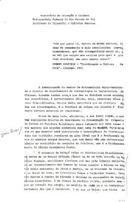 Serv. Publico Federal - IFCH - Texto sobre folclore