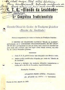 Regulamento do 5º Congresso Tradicionalista