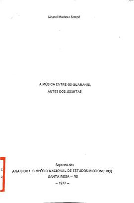 A musica entre os guaranis antes dos jesuitas