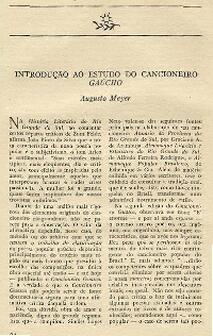 Introdução ao estudo do cancioneiro gaucho