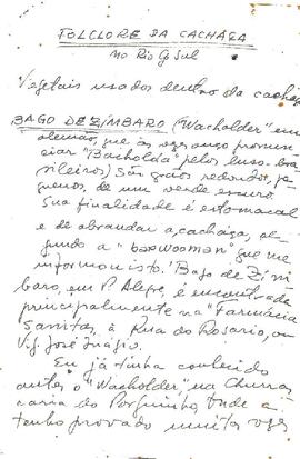 Anotações sobre o folclore da cachaça