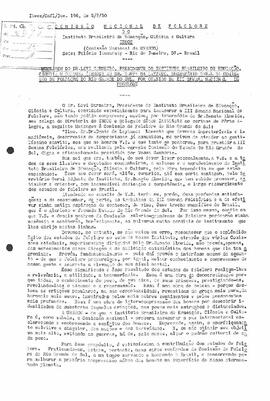 Comissão Nacional de Folclore - Doc. 196 - Mensagem de Levi Carneiro