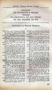 Coleção de Vocábulos e Frases usados no RS