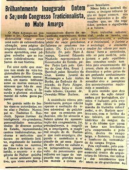 Inaugurado o 2º Congresso Tradicionalista