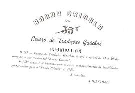 Convite - Ronda crioula do CTG 35