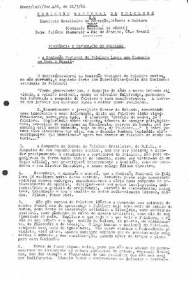 Comissão Nacional de Folclore - Doc. 481 - Ignorância e deformação do folclore