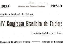 Cartaz - IV Congresso Brasileiro de Folclore