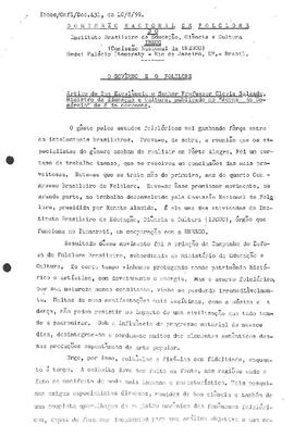 Comissão Nacional de Folclore - Doc. 431 - O governo e o folclore