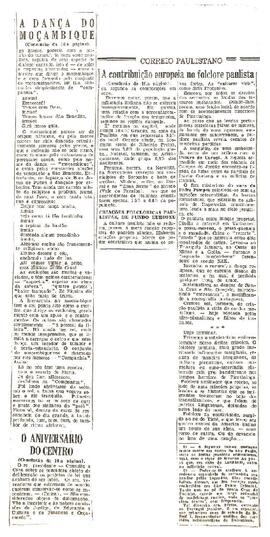 Clipagem -  A contribuição europeia no folclore paulista