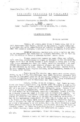 Comissão Nacional de Folclore - Doc. 477 - Um amigo do Brasil