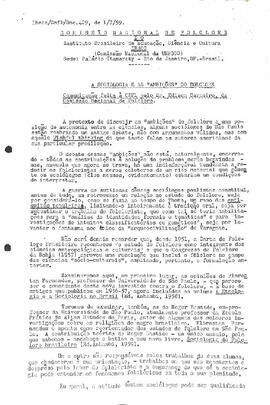 Comissão Nacional de Folclore - Doc. 429 - A sociologia e as ambições do folclore