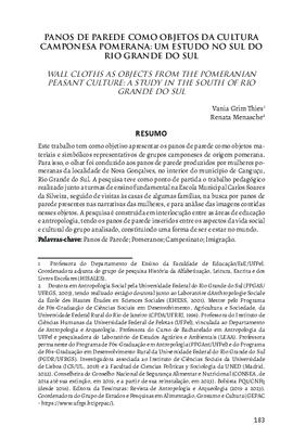 Pano de parede cultura camponesa pomerana