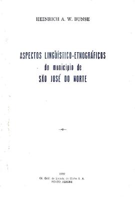 Aspectos Linguistico-etnograficos de São Jose do Norte