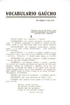Vocabulário Gaucho