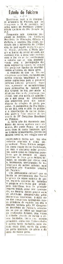 Clipagem -  Estudo do Folclore