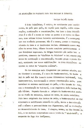 As adaptações do folclore para uso escolar e infantil