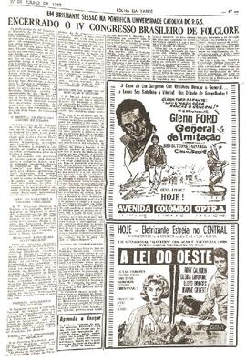Clipagem -  IV Congresso Brasileiro de Folclore