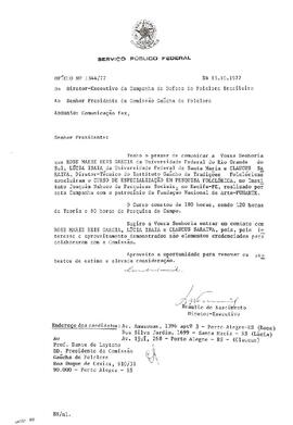 Serv. Publico Federal - Of. 1344 - Conclusão do Curso de Especialização em Pesquisa Folclórica