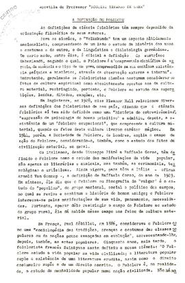 Definição de folclore - Vitor Russomano